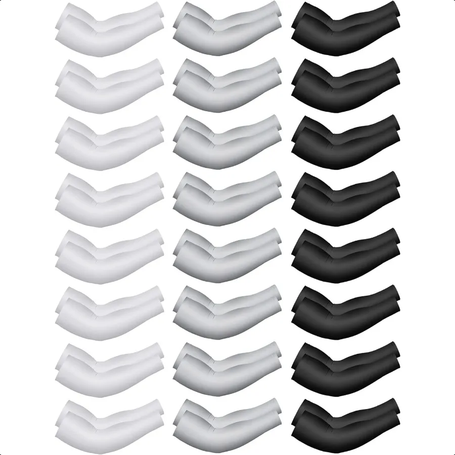 

48 Pairs Summer Unisex UV Sun Protection Arm Sleeves Colored Cooling Sports Sleeves for Women Men Youth