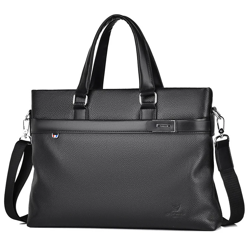 Fashionable Head Layer Cowhide Briefcase Genuine Leather Men Bags Men Handbag Large Capacity File New Computer Bag Crossbody Bag