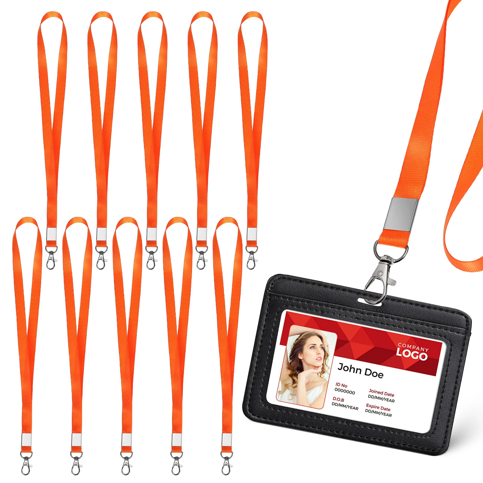 

10 pcs Lanyard For Id Badge Rope Flat Key Lanyard Name Tag Holder Phone Neck Strap Teacher Bulk Lanyards For Cruise Ship Card