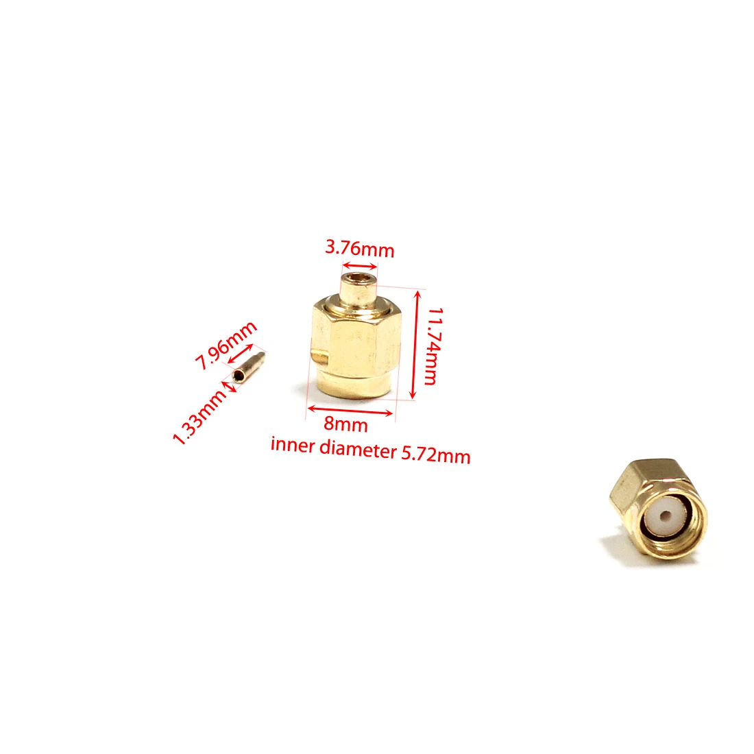 Conector de módem coaxial RF con enchufe macho SMA, convertidor de soldadura para RG405, Cable recto chapado en oro de 086 pulgadas, nuevo, venta al