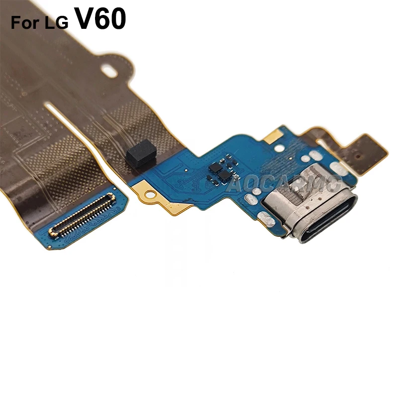 Aocarmo For LG V60 ThinQ USB Charger Dock Charging Port Connector Bottom Mic Microphone Circuit Board Flex Cable Repair Part