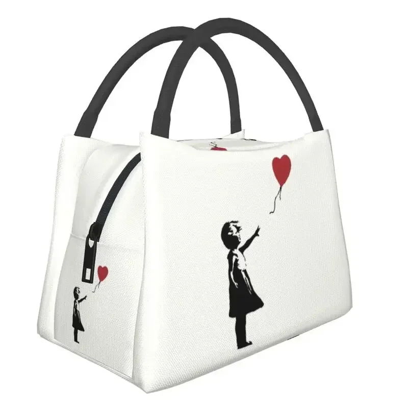 

Girl With Balloon Banksy Thermal Insulated Lunch Bag Women Street Graffiti Art Resuable Lunch Multifunction Meal Food Box