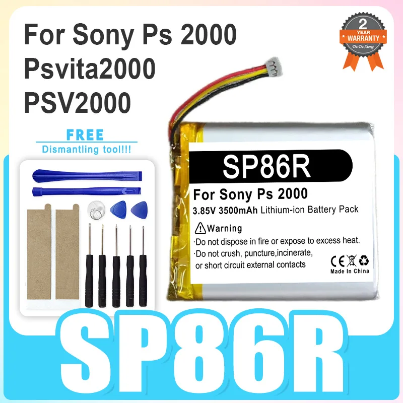 Replacement Game Console Battery For Sony Ps 2000 Psvita2000 PSV2000 PCH-2007 Vita 2007 3500mAh SP86R