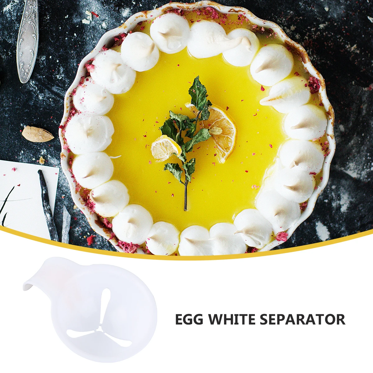 

White Yolk Extractor Kitchen Gadget Sifter Divider Egg Divider Tool Egg Yolk Extractor Plastic Practical Helper