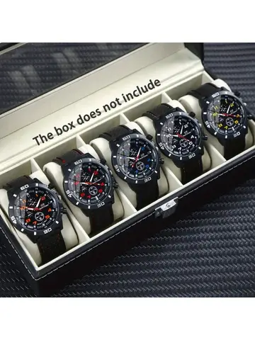 5 pieces of men's quartz watch set, perfect as a Christmas gift