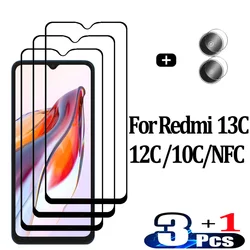 Pelicula, Front Tempered Glass For Xiaomi Redmi 13C 12C 10C NFC Screen Protectors Redmi 13 C cristal templado Redmi 12 C protector pantalla Redmi 10 C verre trempé Poco C65 Glass Redmi13C 5G Camera Lens Film