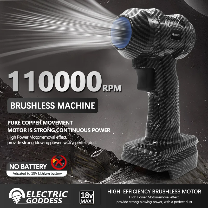

Бесщеточные электрические турбонагнетатели 110000 об/мин, струйный вентилятор, жестокая автомобильная сушилка, ручной инструмент для выдувания пыли для Makita, аккумуляторный штифт 18 В