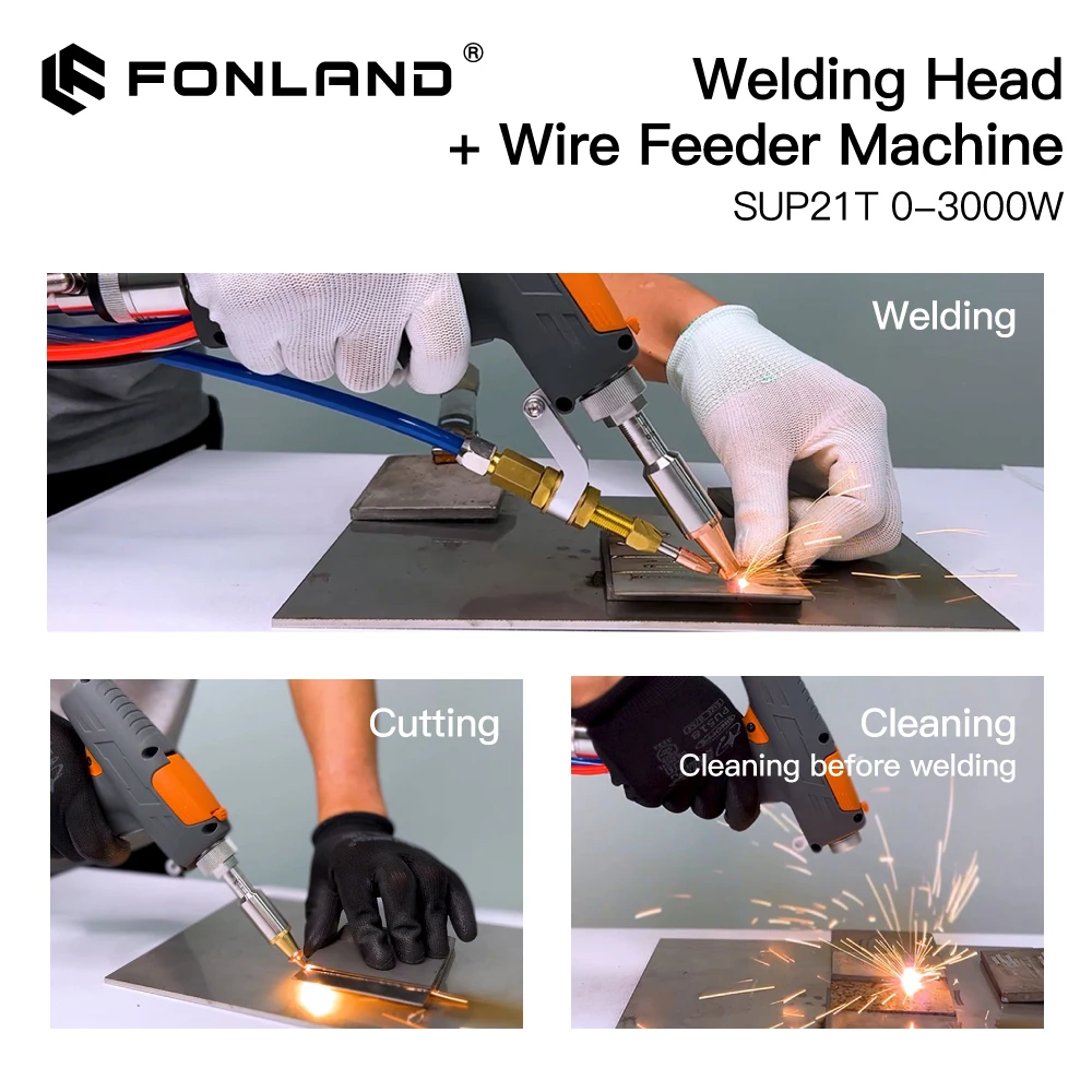 Fonland 1064nm 4-in-1 Laser SUP21T Welding Head with SUP-AFM-A Wire Feeder Laser Welding System Set for Fiber Welding Machine