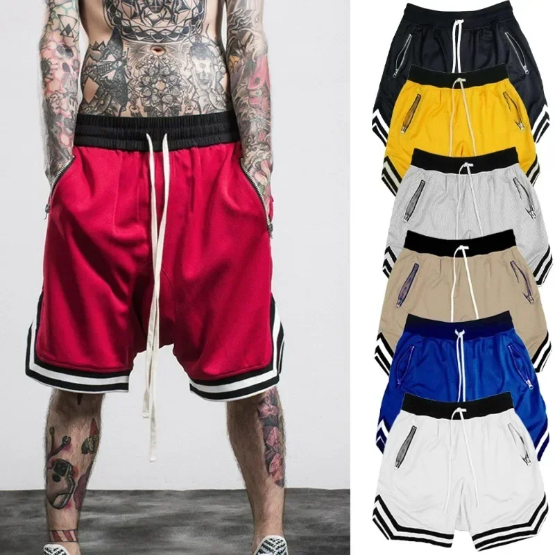 Pantaloncini da basket sportivi da uomo pantaloncini da palestra ad asciugatura rapida in rete per pantaloni da jogging Fitness estivi pantaloni corti traspiranti Casual scannies maschili