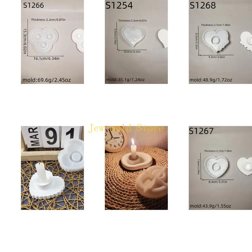 

C71B Sturdy Silicone Round Holder Mould Set for Craft in Various Sizes