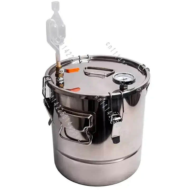 For Wine Fruit Baijiu Grain Fermentation Household 304 Stainless Steel Food Grade Fermentation Barrel One Way Exhaust Design