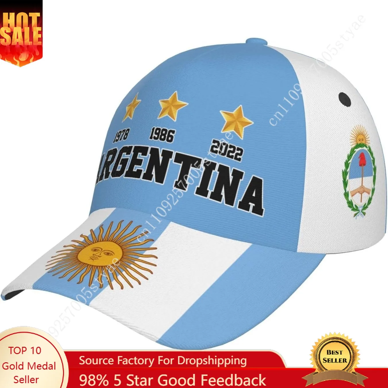 

Argentina Flag Hat Man Woman 3 Stars Champions Baseball Cap Sunhat Adjustable Hip Hop Dad Hats Trucker Caps Casual Snapback Hat