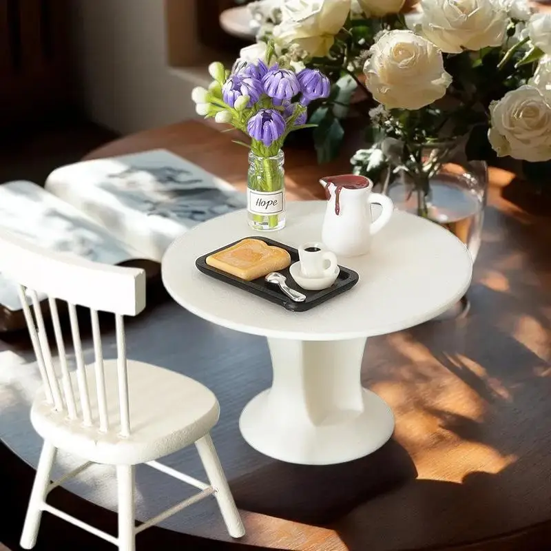 Miniatuur handgemaakt 7-delig poppenhuis koffiekopje model met decoratieve lade plaat accessoires voor desktop scène simulatie