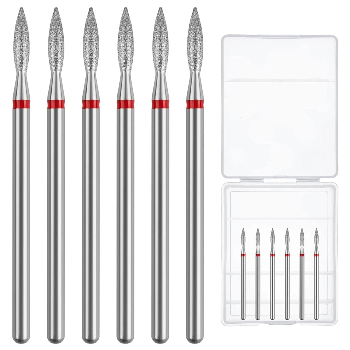 

Nail Dill Bits 6pcs/SETDiamond Milling Cutter for Manicure 3/32" Burr Electric Nail File Cuticle Remover Tool