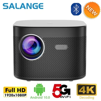 Salange F18 LED 미니 프로젝터, 1080P 안드로이드 10 영화 비머, 4K 야외 스마트 홈 시어터 에어플레이 미라캐스트 지원