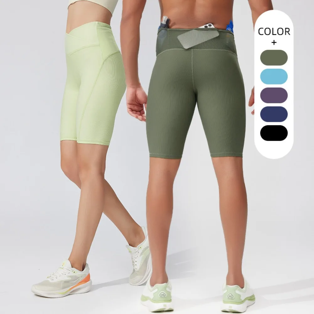 

2025 Summer New for Men and Women High Elastic Quick-drying Five-point Pants Multi-pocket Training Pants Running Outdoor