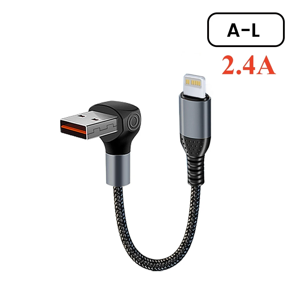 Crouch 90 graden korte kabel USB Type C naar Type C 6A 66W snel opladen 25CM 50CM Power Bank USB C-kabel voor iPhone Huawei Xiaomi