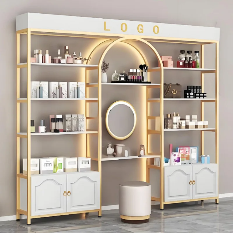 

Custom. Custom Cosmetic Skin Care Display Shelf Perfume Display Showcase Floor Stand Store Display Stand With Led Light