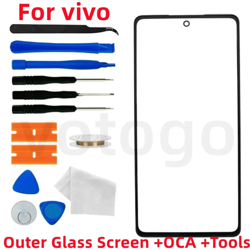 Front Touch Screen + OCA For ViVO V21 V23 V25 V27 V29 V30 V30e V40 Pro Lite 5G SE Outer LCD Display Glass Lens +Replacement Kits