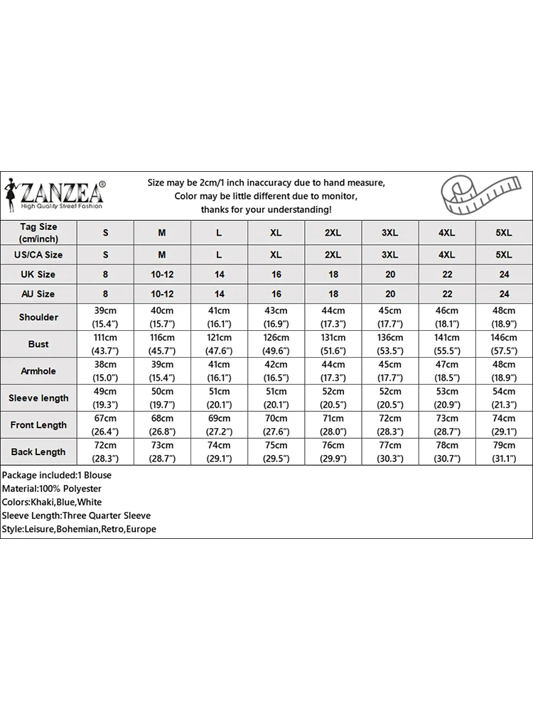 Zanzea-女性用長袖モノクロシャツ、oネック、ボタンダウン、olワーク用のエレガントなトップス、女性のパーティーブラウス、カジュアルファッション、春