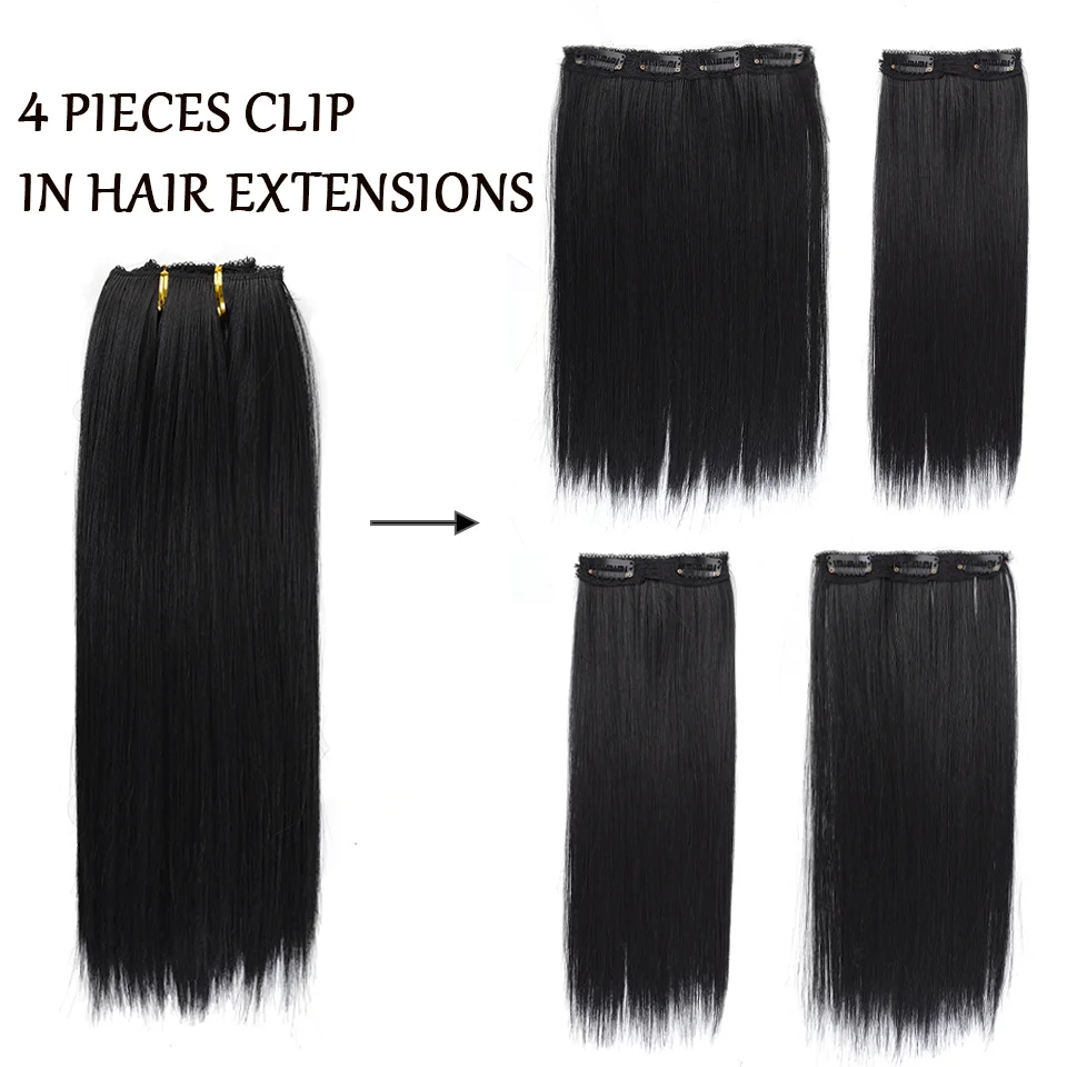 LUPU Synthetic Hair Extensions Hairpiece 5 Clips Short Straight Heat Resistant Hair Piece, Suitable for Daily Vacation Parties