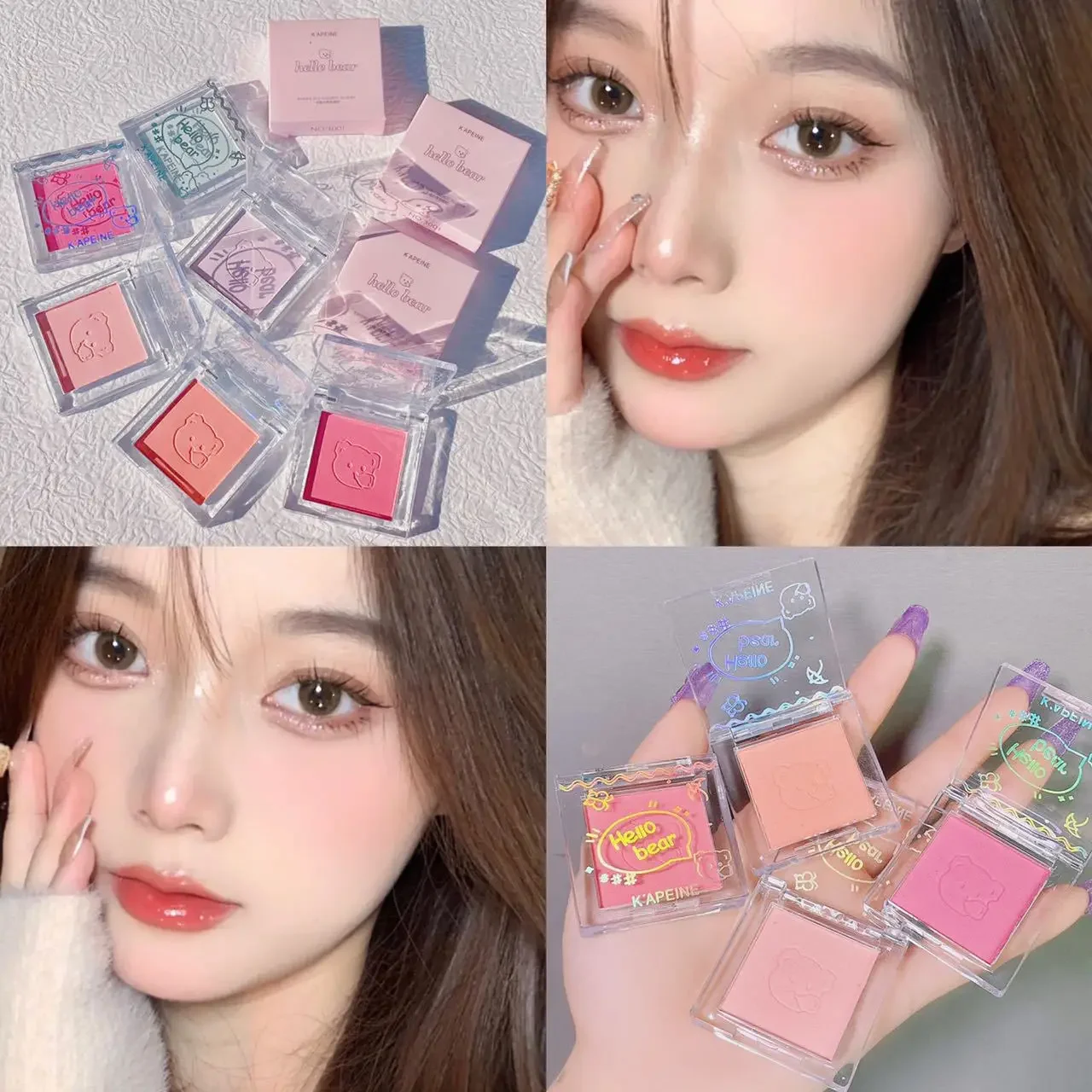 Monochrome Blush Palette Matte Peach Rouge Contour Shadow Palette Rose Hawthorn Cheek Tint Blusher Powder Natural Face Makeup