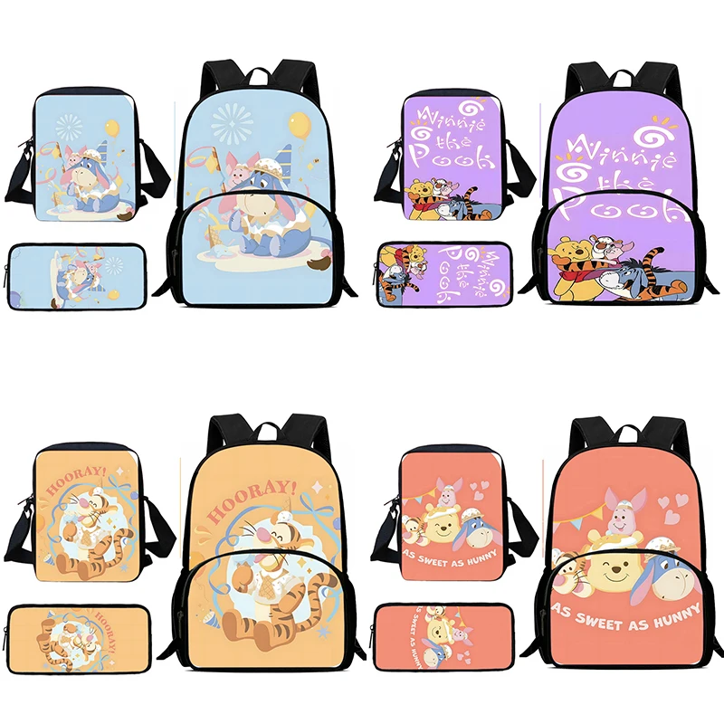 

Child Cute Winnies the Pooh bear Backpacks Shoulder Bag Pencil Case Pupil Large Capacity School Bags for Boys Girls Best Gift