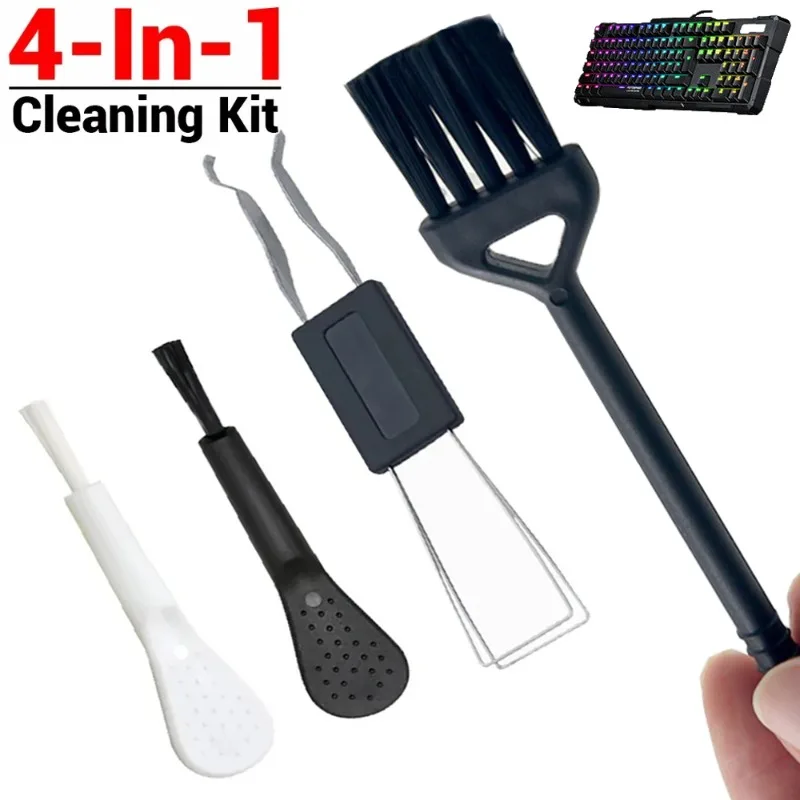 Keycap Puller Stainless Steel Keycap Removal Tool with Mechanical Keyboard Cleaning Brush Anti-dust Cleaner Kit Tools