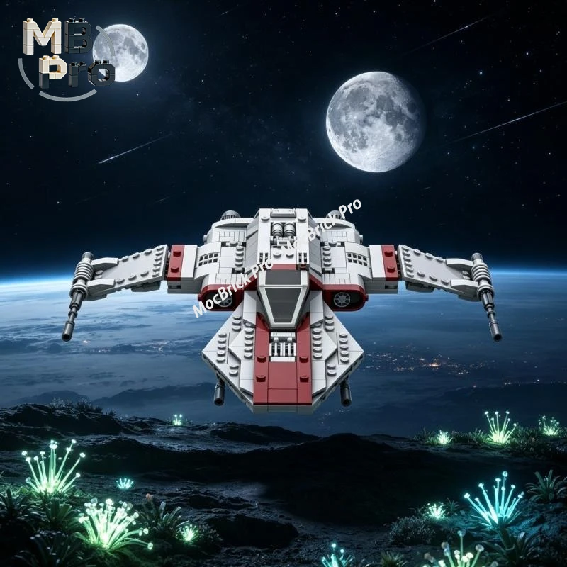 

Sci fi R 41 Starchaser MOC Bricks Set Mysterious Deep Space Patrol Craft DIY Model Educational Assembly Toy