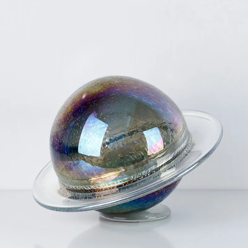 Planet Ornaments Modern Creative Home Living Room Study Wine Cabinet Dazzling Colorful Glass Planetary Table Top Decoration Glas