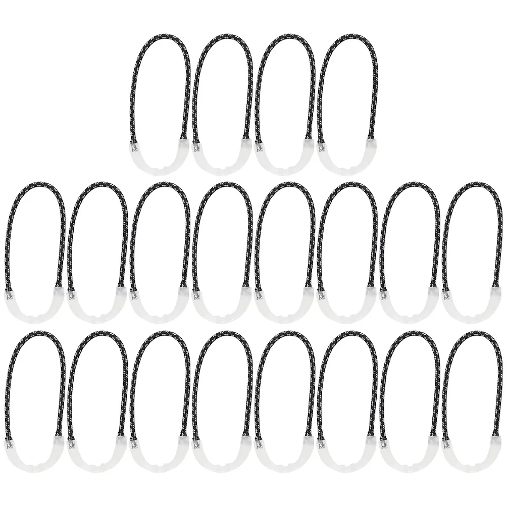 20Pcs Glowing Zipper Rope Safe Durable Outdoor Pack Tent Pulls Easy Install Luminous Zipper Extension Anti-Lost Accessory