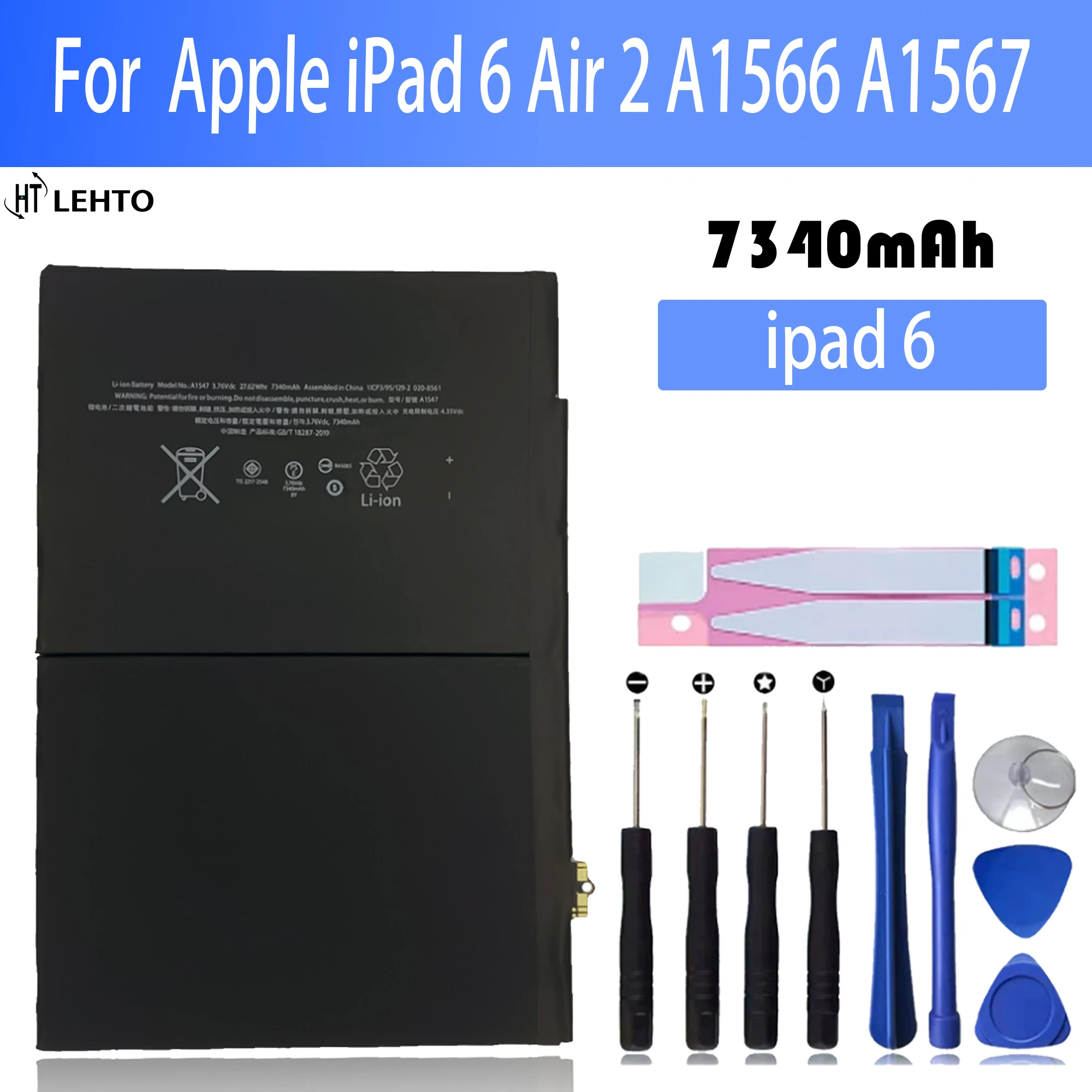 

Battery For Apple iPad 6 Air 2 A1893 7340mAh Replacement Battery For iPad 6 Air 2 A1566 A1567