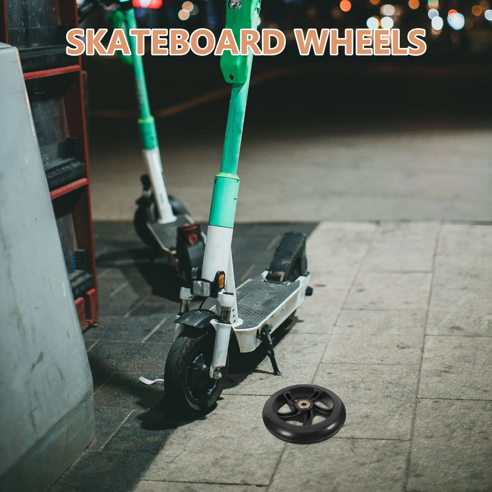 

2Pcs Scooter Wheels Polyurethane Smooth Grip Durable Outdoor Indoor Replacement Skateboard Wheel Set