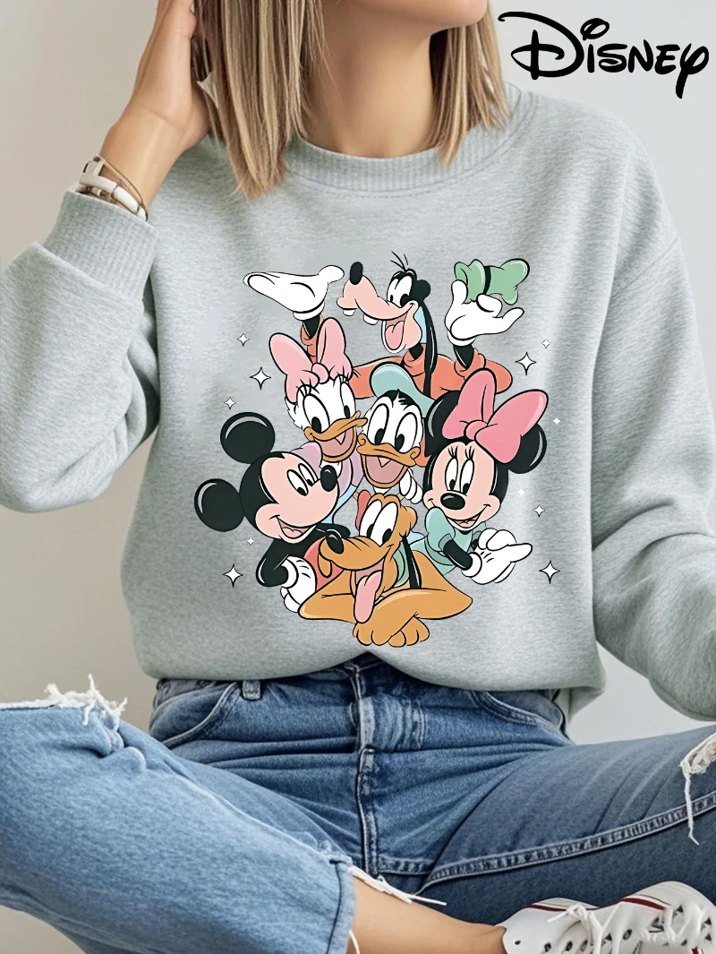 سترة ديزني كاجوال ستايل ديزني، طباعة بنمط شخصيات الموظفين، سترة نسائية كاجوال عصرية للخريف والشتاء #1