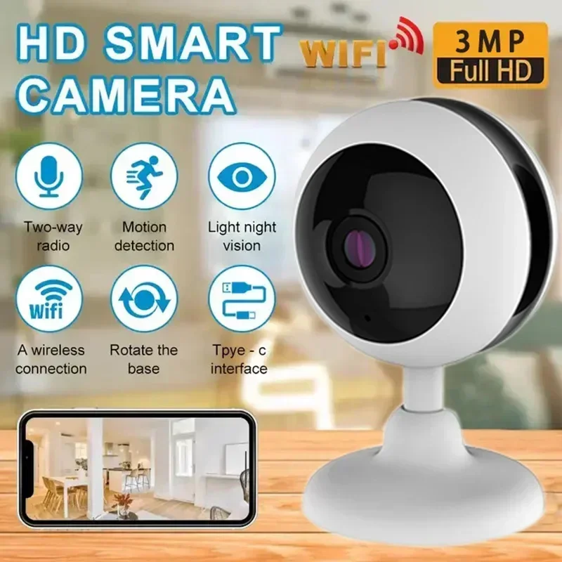 smart infrared night vision baby monitor interfone bidirecional camera de seguranca interna sem fio casa inteligente 1080p 01