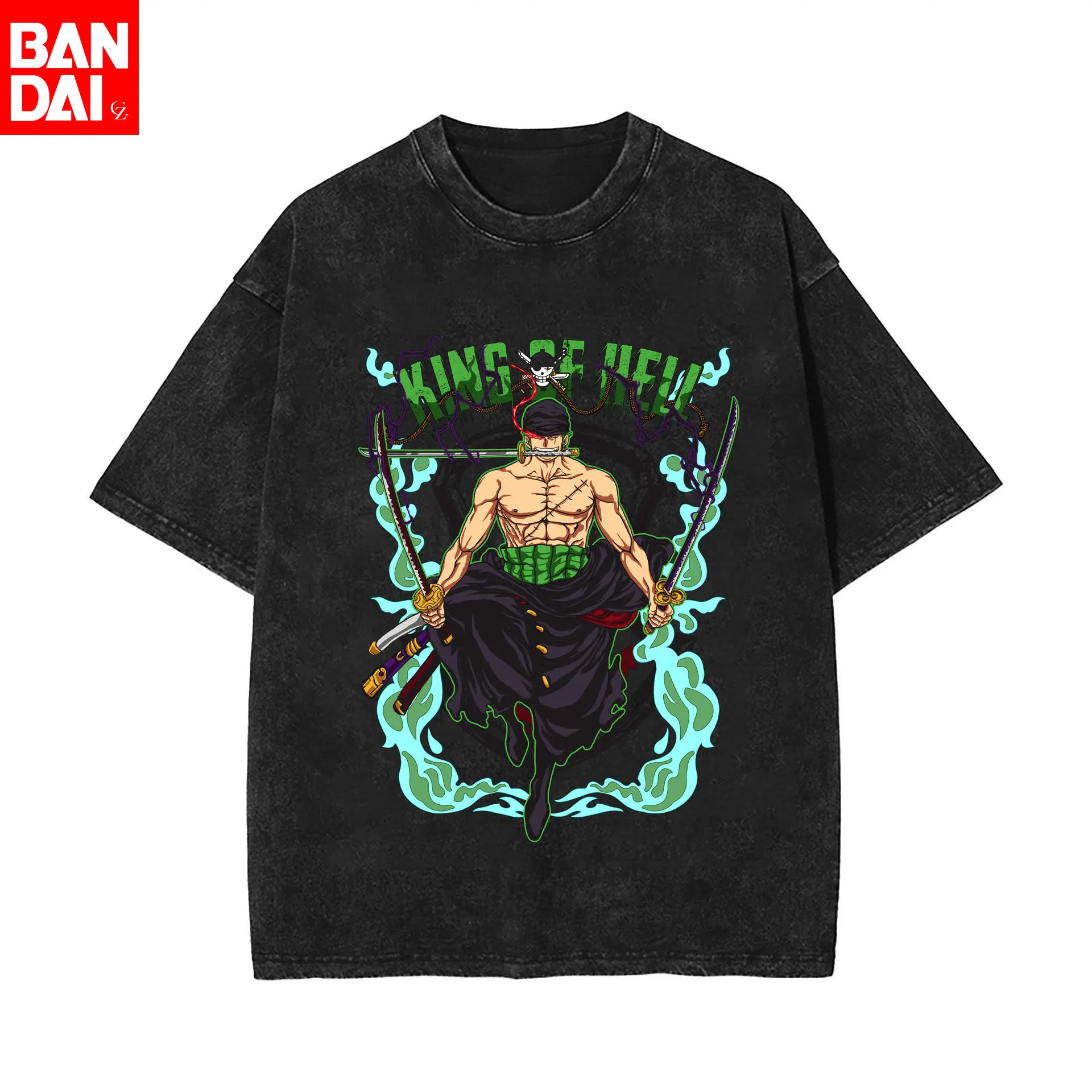 

Футболка One Piece Luffy Sun God Nika Gear 5 винтажная, с эффектом потертости, летняя, оверсайз, уличная одежда, с аниме-графикой, для мужчин и женщин, коллекция 2026 года