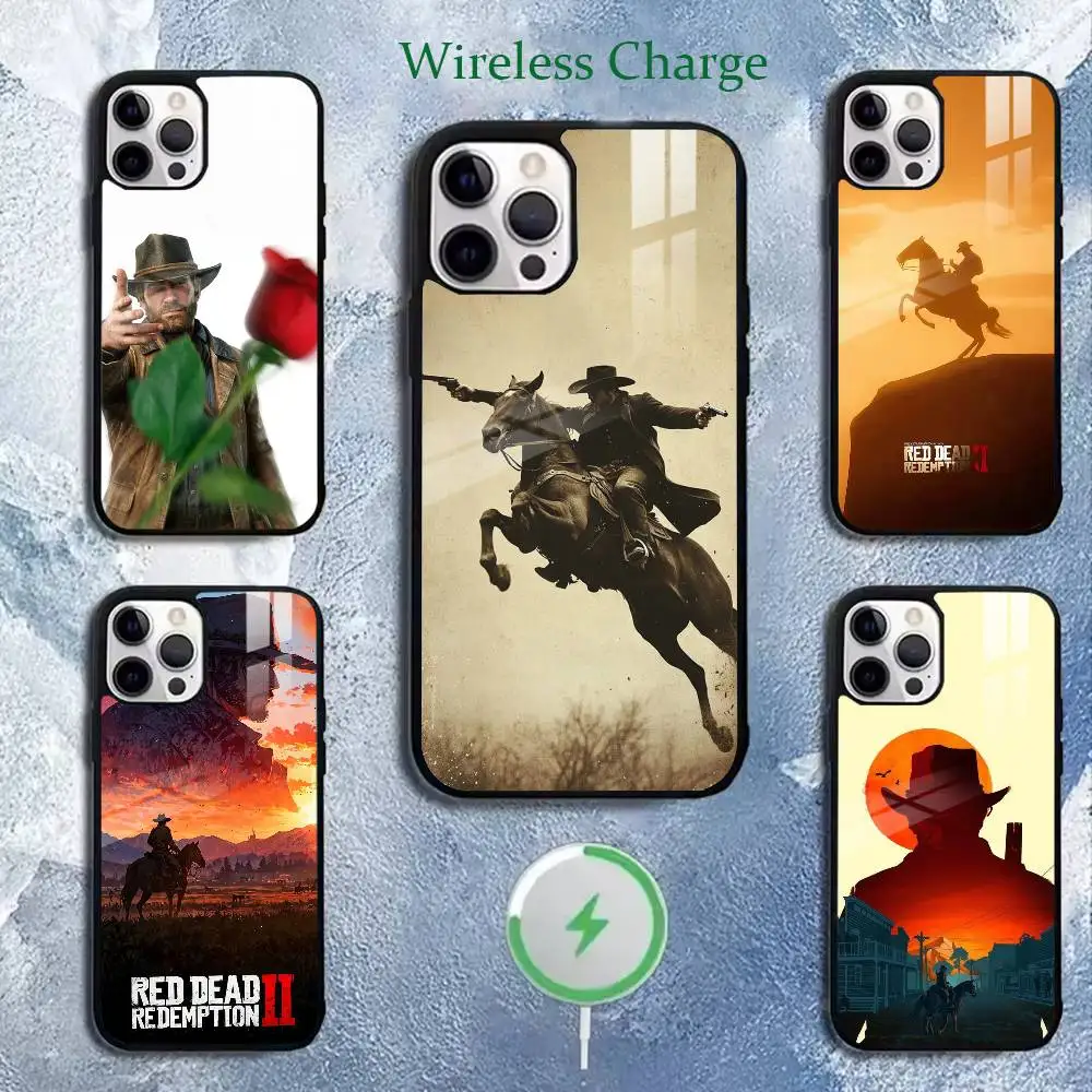 Coque de téléphone Red Dead Redemption 2 Morgan pour iPhone 17, 16, 15, 14, 13, 12, 11 Plus, Pro, Max, magnétique avec charge sans fil