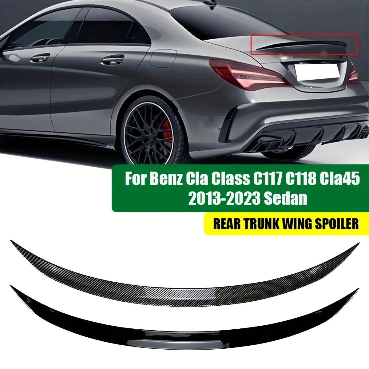 

For Mercedes-Benz CLA Class C117 C118 CLA200 CLA260 CLA45 AMG 2013-2023 Rear Wing Spoiler Car Rear Spoiler Lip Exterior Parts