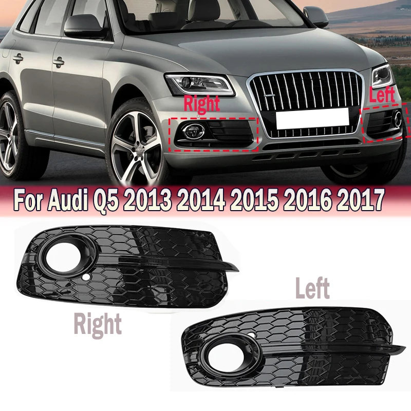 

Car Front Fog Light Cover Grille Left&Right Fog Lamp Racing Grills For Audi Q5 2013 2014 2015 2016 2017 Accessories