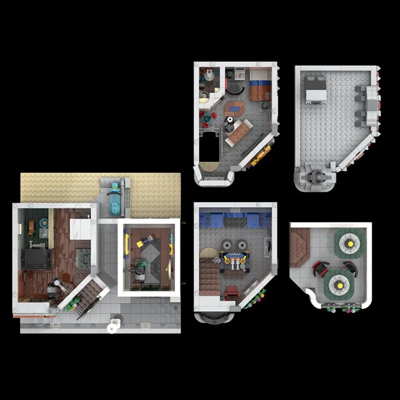 2107 قطعة MOC شاحنة بار الحيوانات الأليفة متجر الزاوية المرآب وحدات نموذج اللبنات DIY بها بنفسك هدايا عيد الميلاد فكرة الإبداعية لعبة أطفال عيد ميلاد #2