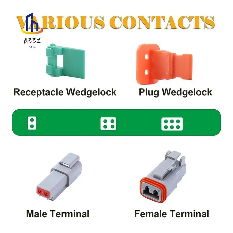 

A33Z-5 Set DT Connector Kit, Waterproof DT Connector, Size 16 Stamped Contacts, Seal Plugs For Car, Truck, Motorcycle