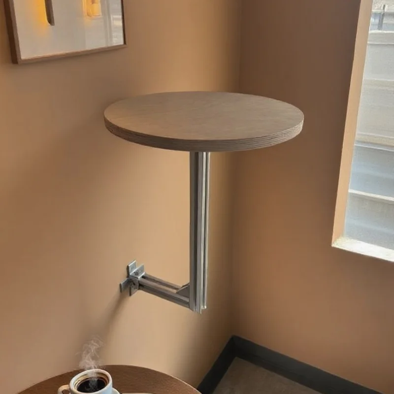 

Industrial Style Wall Mounted Table Milk Tea Shop Booth Side Table Space Saving Mounted Coffee Table Compact Wall Attached Desk
