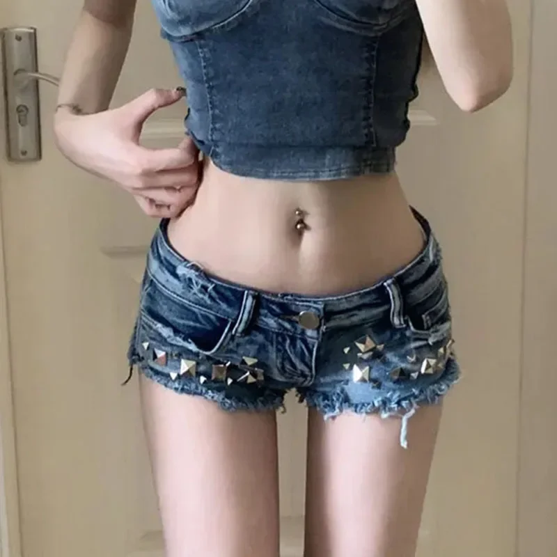 Micro Mini Women's Denim Shorts Tight Booty New In Skinny Female Short Jeans Pants Cheap Luxury Design Youthful Flowy Hot
