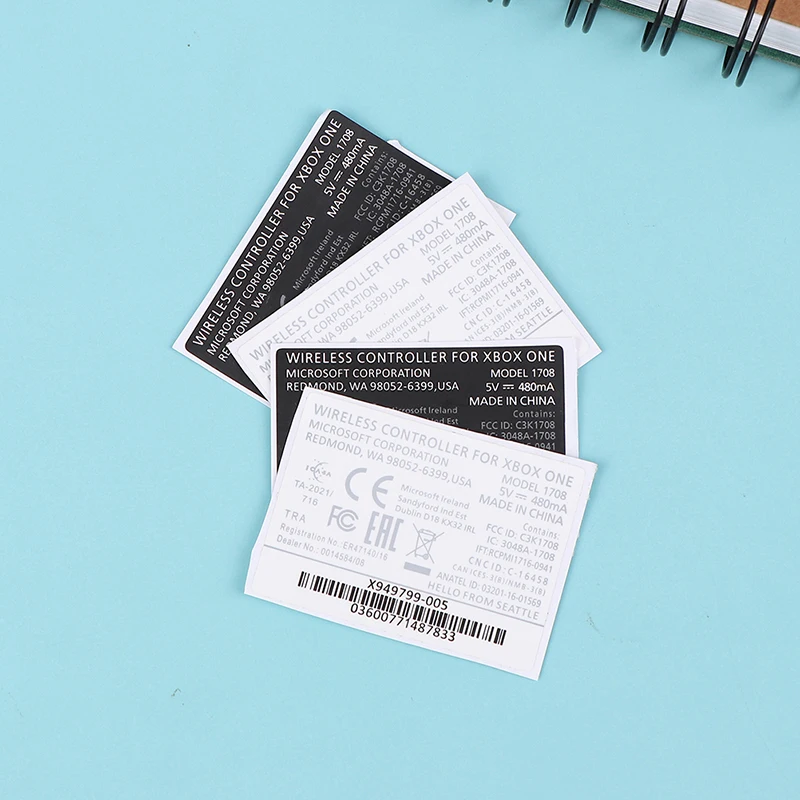 2 pezzi nero/bianco Gamepad Label Seals Back Sticker per Xbox One Slim Wireless Game Controller maniglia tag Paster