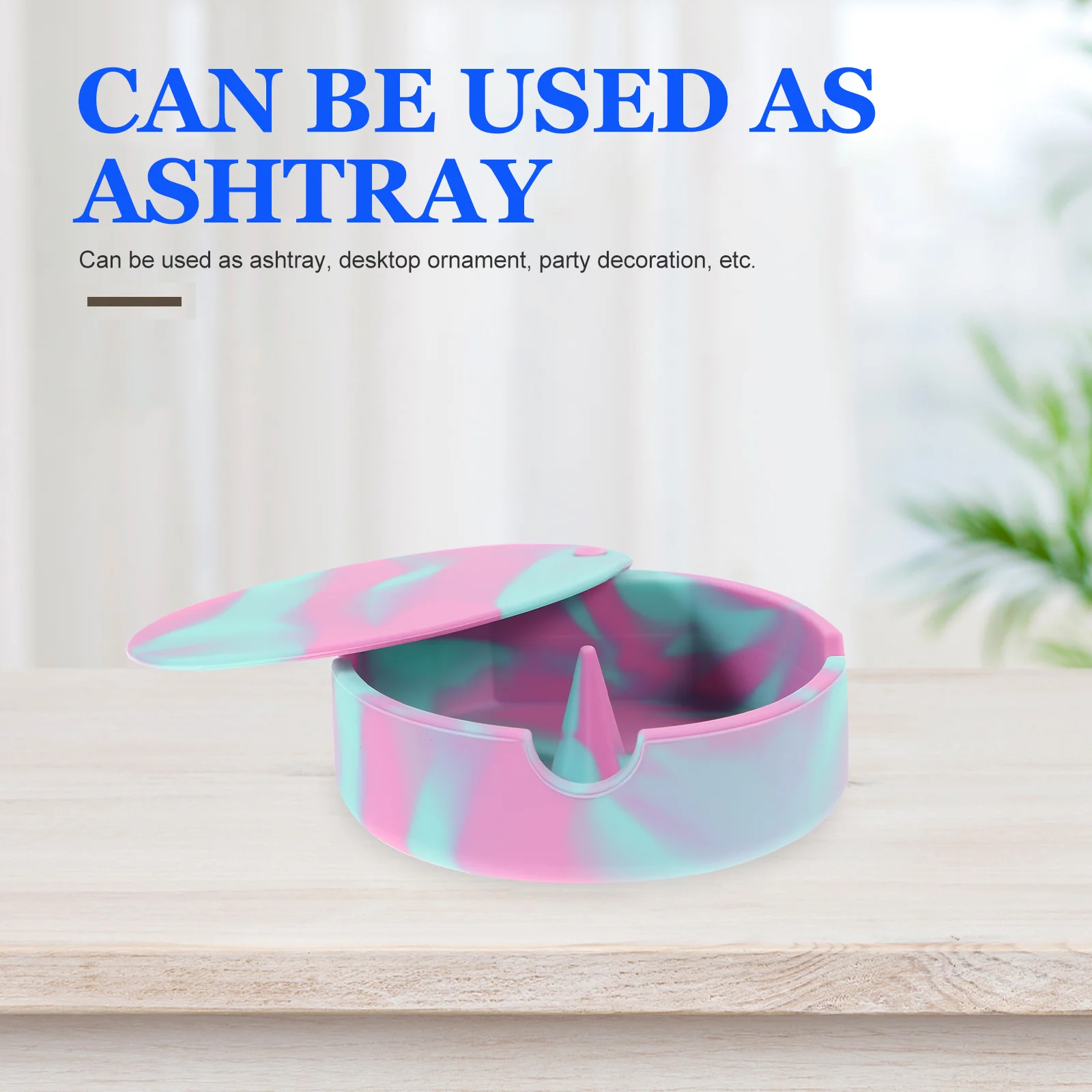 Decorative Home Soot Tray Silicone Colorful Lidded Ashtray Desktop Ashtray Decor