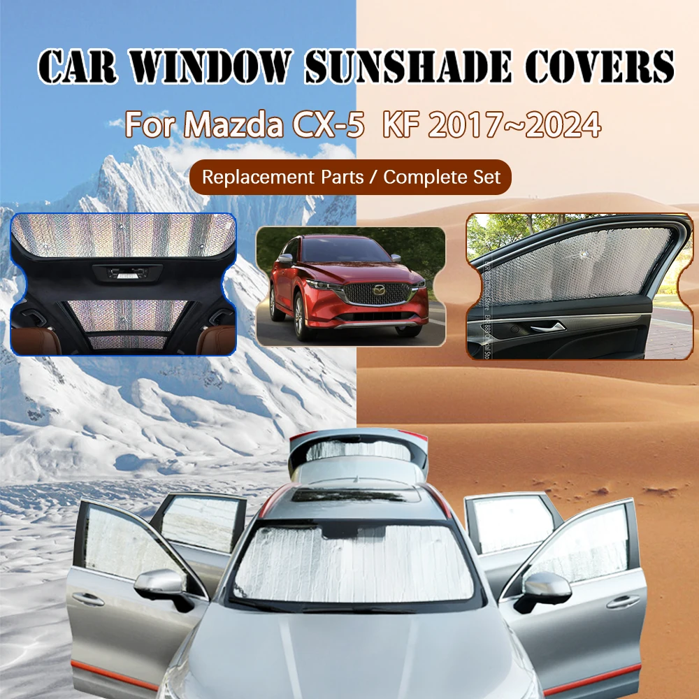 

Car Coverage Sunshade Pads Fit For Mazda CX-5 MK2 KF 2017~2024 Anti-UV Sunscreen Skylight Window Sunshade Cover Auto Accessories