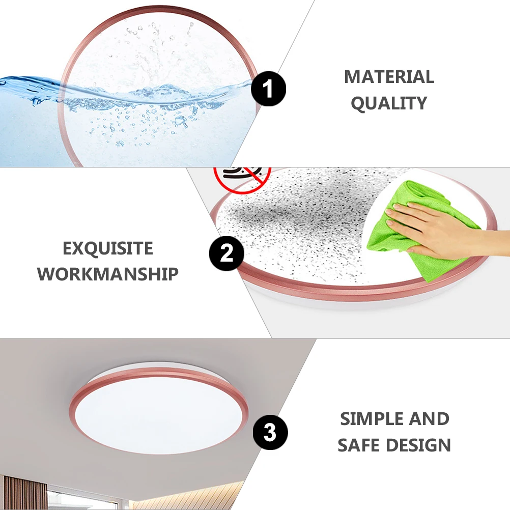 

Ultrathin LED Ceiling Lamp Acrylic Light High Transmission Balcony Bedroom Kitchen Rose Gold Anti Corrosion Discoloration Proof