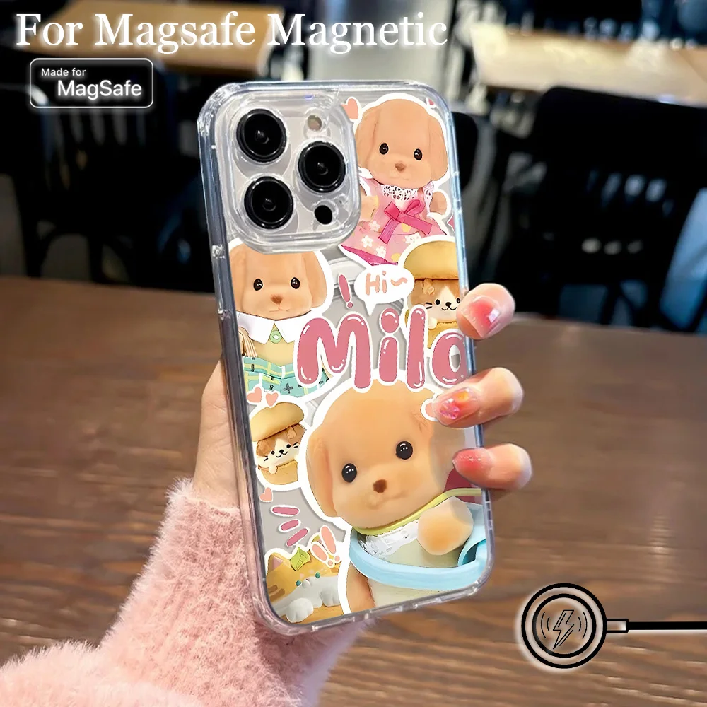 Cartoon Sylvanian Families Magsafe Magnetic Phone Case for iPhone 16 15 14 13 12 11 8 7 Plus Pro Max X XR XSMax Clear Tpu Cover