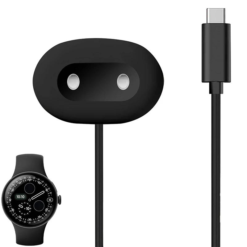 

Зарядное устройство для Pixel Watch 4, док-станция для быстрой зарядки, кабель для быстрой зарядки Type-C, 2-контактный шнур, матовая зарядная док-станция