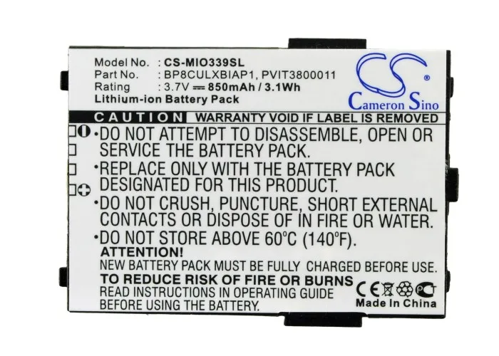 CS 850mAh Battery For MD96300   Mitac Mio 339  Mio 339BT   Rover P4   Viewsonic V36